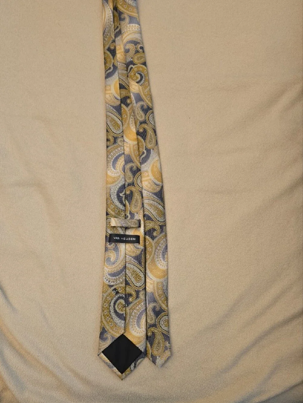 Van Heusen Yellow and Gray Paisley Tie